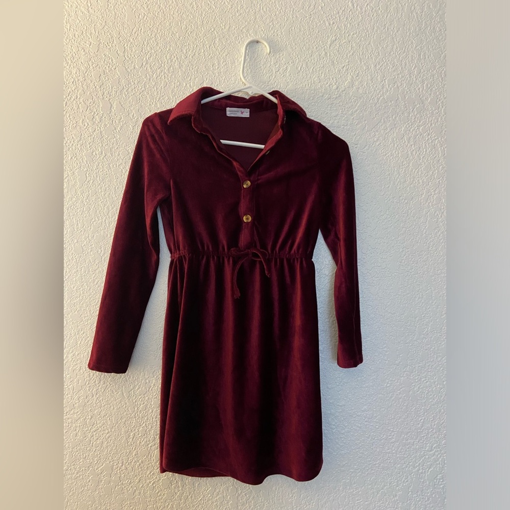 Little girls burgundy dress